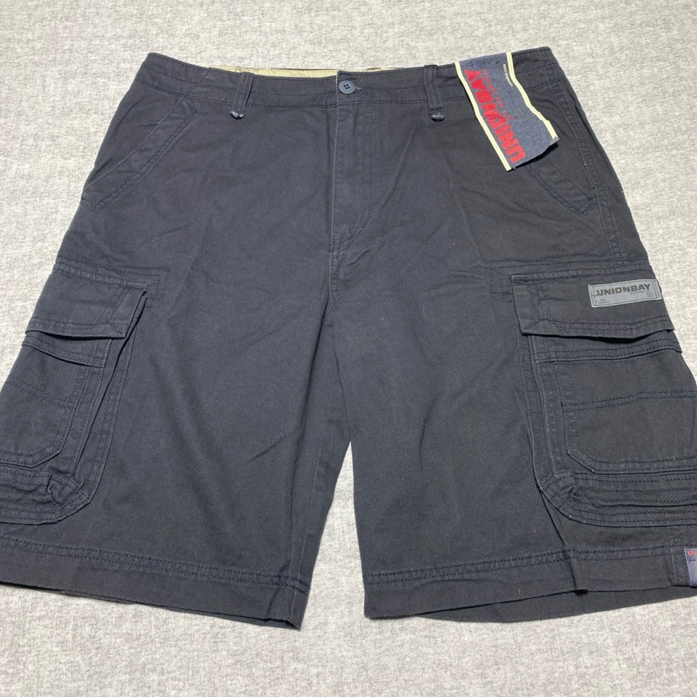 Unionbay Shorts Mens 40 Black Cargo Sportswear Hiking Outdoors School New